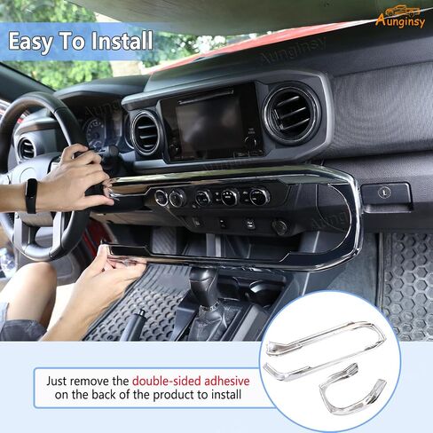 Aunginsy Center Censole Dashboard لوحة تقليم تغطية متوافقة مع Toyota Tacoma 2016-2023 Pickup Central Control Dash Board Decorative Frame Strip Sticker ABS ABS Excedlays Interial in Saudi Arabia
