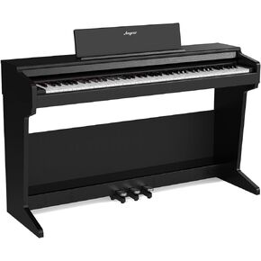 Digital Piano, Homfan 88 Key Piano Weighted Keyboard, Stand Keyboard Piano for Beginner Professional, Home Piano Electric Keyboard with Furniture Stand, Three Pedal, Power Supply (Without Stool)