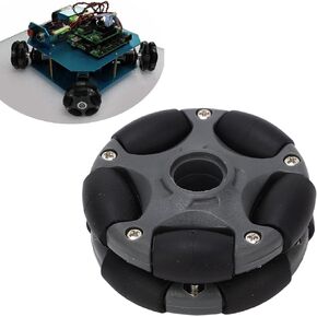 Jeanoko Plastic Omni Wheel, Sturdy Structure 58mm Omni Directional Wheel Nylon PE Excellent Load Lateral Maneuverability Omni Wheel Black Grey for Maintain
