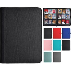 HerriaT Trading Card Binder, 9 Pocket PU Cover Card Collection Binder for 360 Cards, Premium Card Book, Sturdy Card Holder Folders, Card Album for YuGiOh, MTG, TCG, Game Cards & Sports Cards