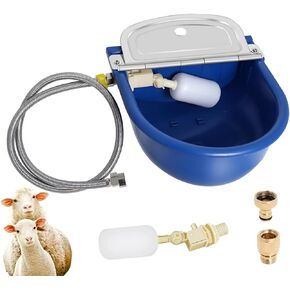 Automatic Water Bowl Plastic Livestock Waterer with Float Valves, 39 inch Water Hose, Quick Connector, Livestock Horse Waterer Dispenser for Dogs,Horse,Calf,Chicken,Goat, Water Trough…