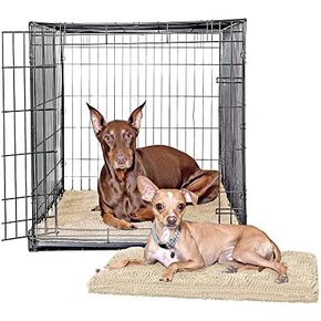 Soggy Doggy Crate Mate Dog Bed, Microfiber Chenille Dog Mats, Comfy Dog Mats for Sleeping & Drying, Ultra-Absorbent Dog Beds & Furniture for Kennels or Crates, Gray, Small