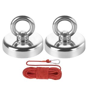Realth Fishing Magnets Disc with Handle 1.9 inch 1 Pack Neodymium Strong Permanent Rare Earth High Power for Lifting Pick up and Retrieving in River (SMC481)