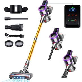 Cordless Vacuum Cleaner, 30000Pa/450W Powerful Vacuum Cleaners for Home, 50 Mins Runtime, LED Display, 1.5L Cup, Anti-Tangle Brush, Lightweight, Ultra-Quiet, Cordless Stick Vacuum Cleaners in Saudi Arabia