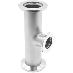 3 Way Tee Reducer KF-25 to KF-16 Vacuum Fittings, ISO-KF Flange Size NW-25 to NW-16, Stainless Steel (KF25-KF16)