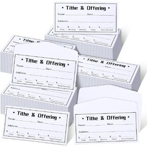 Outus 600 Pcs Church Offering Envelopes Tithe and Offering Donations Pack Cash Tithing Envelopes for Christian Religious Occasions Supplies(Green Leaf Style)