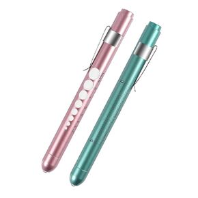 Pen Light with Pupil Gauge, White Light Premium Copper Reusable LED Penlights for Doctors Medical Nursing, Black White Purple and Pink