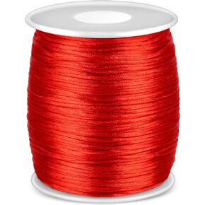 Anezus White Nylon Cord, Nylon Craft String, Silky Satin Rattail Cord Beading String for Braided Bracelets, Pendants Necklace, Macrame Keychains, Lanyards, Drawstring Bags, DIY Crafts, Sewing Projects