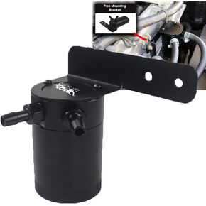 Universal Racing 2-Port Oil Catch Can Reservoir Tank with Aluminum Mount Bracket