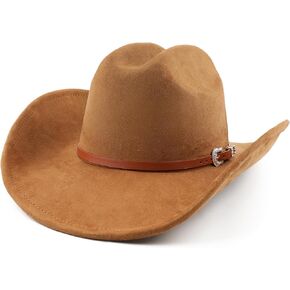 Big Wide Brim Cowboy Hat for Women Men Felt Western Cowgirl Hats