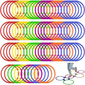 96 Pieces Agility Rings 15 Inch Speed Training Rings Plastic Speed Rings Exercise Hopscotch Rings Circle Jumping Hoops for Soccer Football Gymnastics Games Practice Training