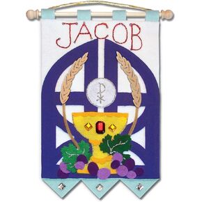 First Communion Banner Kit - 9 x 12 - Gates - Blue