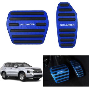 Kakash Custom Interior Accessories for Mitsubishi Outlander 2022 2023 PHEV 2023 2024 aluminium alloy Gas Accelerator Pedal Covers,Anti-Slip No Drilling Brake Foot Pedal Pads 2 pieces/set(silver)