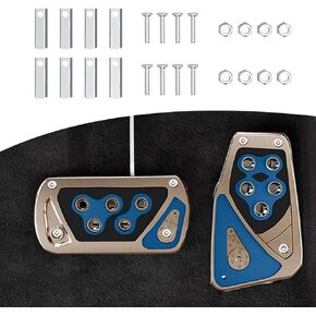 2PCS Car Pedal Pads, Foot Pedals Rest Plate Kits, Nonslip Car Pedal Pads, Anti-Slip Accelerator and Brake Pedal, Car Pedal Accessories Fit for Automatic Vehicles (Black)