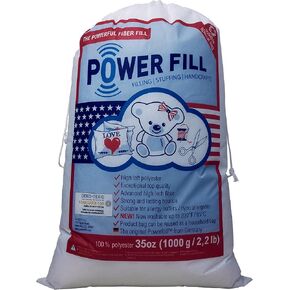 Power Fill – Premium Fiber Fill – 35 Ounce | Oeko TEX 100 Standard – Washable up to 200 °F/95 °C | Non-Allergenic | Filling Material for Dolls & Stuffed Toys | (1) in Saudi Arabia