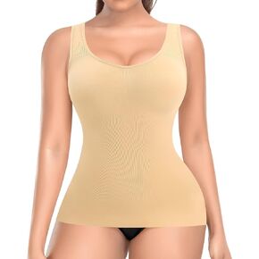 Womens Slimming Shapewear Tank Tops Tummy Control Cami Shaper with Built in Bra Compression Shaping Camisoles