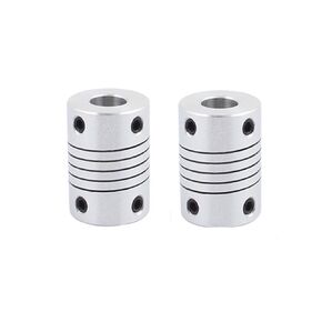 8mm to 8mm Shaft Coupling 25mm Length 18mm Diameter Stepper Motor Coupler Aluminum Alloy Joint Connector for 3D Printer CNC Machine DIY Encoder(Pack of 2）
