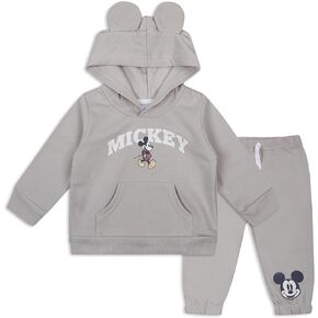 Disney Mickey Mouse Baby Boys Hoodie and Pants Set for Infants – Beige