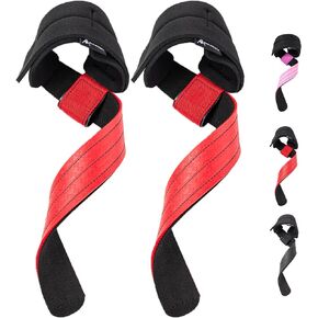 Wrist Straps for Weightlifting, Padded Weight Lifting Straps for Strength Training, Bodybuilding, Gym Workouts, and Powerlifting, Leather Material Enhances Grip Strength