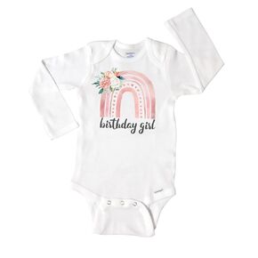 First Birthday Rainbow Onesie Girl, Pastel Boho Muted Rainbow, 1st Birthday Party Smash Cake Shirt, Wild One, Short or Long Sleeve 12 18 24 Month 711 (Long Sleeve, 12 Month Bodysuit)