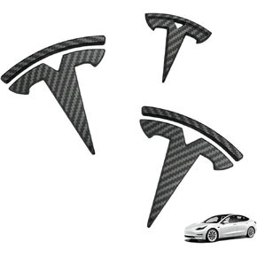 Model Y Front Trunk/Rear Trunk Logo Cover Sticker Decals, Matt Black Emblem Accessories (3Pcs/Set)…