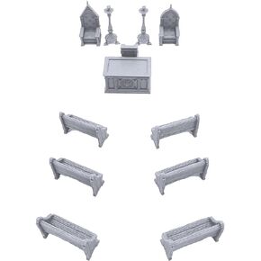 EnderToys Chapel Chattels by Printable Scenery, 3D Printed Tabletop RPG Scenery and Wargame Terrain 28mm Miniatures