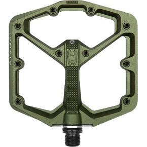 Crankbrothers Stamp 7 Large Mountain Bike Pedals - Dark Green Camo Collection - MTB Enduro DH BMX concave Platform - Flat Pair of Bicycle Mountain Bike Pedals (Adjustable pins Included)