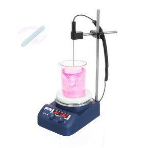 Magnetic Stirrer Hot Plate 280℃/536℉ 5.3 inch | 200-1500rpm |110V | Laboratory Hot Plate with Temp Probe Sensor, Support Stand and Stirring Bar, LVAB001