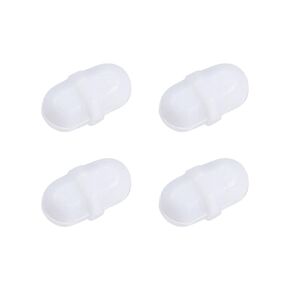 MECCANIXITY Magnetic Stirrer Mixer Stir Bar Rod 15mm(0.59") with Ring Shape PTFE Coating Magnet White for Laboratory Pack of 4