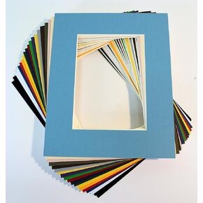 CountryArtHouse Pack of 25 Mixed Colors 5x7 Picture Mats Matting with White Core Bevel Cut for 4x6 Pictures