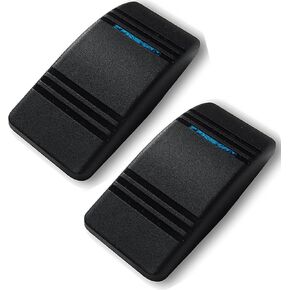 2X Carling Actuator/Rocker Hard Rubber Switch Cover Black w/Blue Slit Lens
