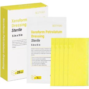Medical Xeroform Petrolatum Dressing Patch 5"x9", Non-Adherent Gauze Dressings Soft Fine Mesh Gauze Patch for Burns, Wound Care Lacerations, Skin Grafts Surgical Incision (Box of 25) in Saudi Arabia