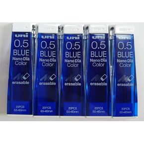 NanoDia Color Mechanical Pencil Leads 0.5mm Blue, 5 Pack/total 100 Leads Value Set