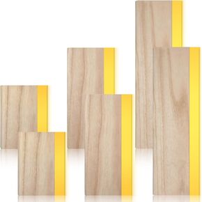 6 Pcs Rubber Screen Printing Squeegee Wooden Ink Scraper Scraper 75 Durometer Silk Stencil Screen Printing Squeegee for Printmaking Water Fabric Supplies (5.9 Inch 9.5 Inch)