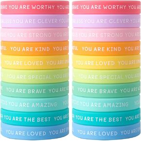 QEERBSIN Motivational Wristbands for Men, Women & Teens, Inspirational Silicone Bracelets Unisex Adult Wristbands