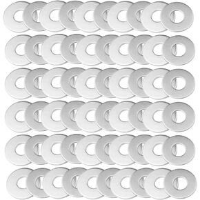 Pinhoollgo 100 Pieces Metal Stamping Blanks,Aluminum Flat Washers Silver Round Washers,Round Stamping Tags with Center Hole for Bracelet DIY Craft Jewelry Making,Screw Fastening (10 x22 x1 mm)