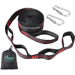 Hammock Tree Straps, Portable 10 FT Long 16+1Loops Adjustable Suspension Straps, 100% No Stretch&Lightweight, 1400 LBS Combined Hammock Accessories, Fits All Hammocks