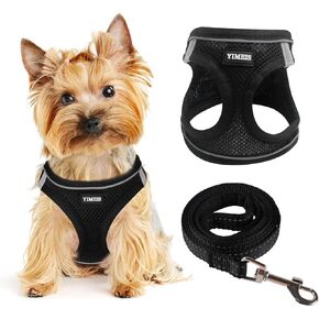 Dog Harness for Small Dogs, Small Dog Harness and Leash Set, Honeycomb Grid, Reflective Lightweight Harness & Anti-Twist Pet Lead,Dog Harness(Multi Color, Size: XS-S-M) (XS, Black)