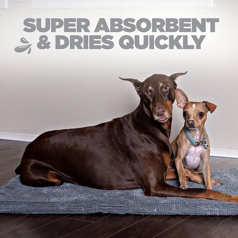 Soggy Doggy Crate Mate Dog Bed, Microfiber Chenille Dog Mats, Comfy Dog Mats for Sleeping & Drying, Ultra-Absorbent Dog Beds & Furniture for Kennels or Crates, Gray, Small in Kuwait