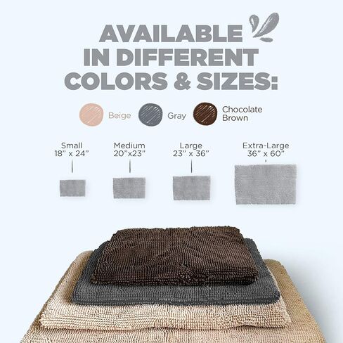 Soggy Doggy Crate Mate Dog Bed, Microfiber Chenille Dog Mats, Comfy Dog Mats for Sleeping & Drying, Ultra-Absorbent Dog Beds & Furniture for Kennels or Crates, Gray, Small in Kuwait