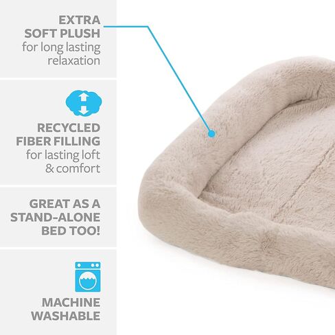Quilted Crate Bolstered Mat Dog Bed, Ideal for Crates - Gray, Large in Saudi Arabia