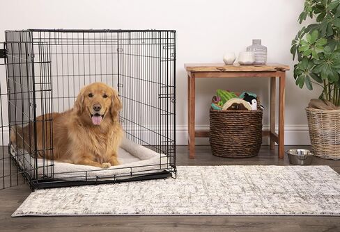 Quilted Crate Bolstered Mat Dog Bed, Ideal for Crates - Gray, Large in Saudi Arabia