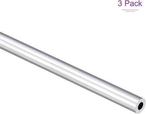 DMiotech 2Pack (10 مم OD × 4 مم معرف) 6063 أنبوب دائري من الألومنيوم بطول 250 مم أنابيب معدنية صناعية لمشاريع بناء إطار الآلات DIY in Kuwait