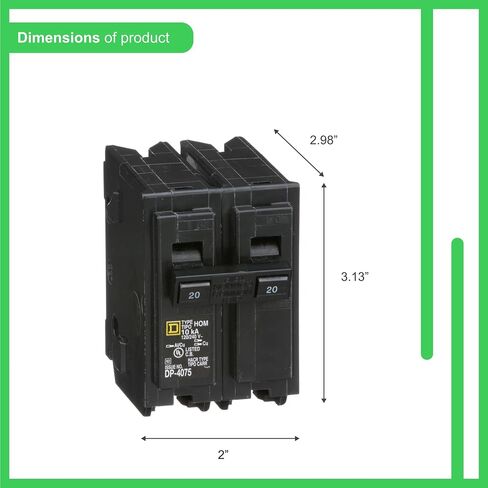مربع D - HOM220CP Homeline قاطع دائرة ثنائي القطب 20 أمبير in Saudi Arabia
