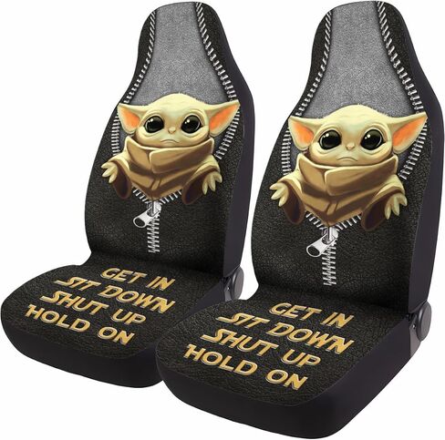 شخصية كرتونية لطيفة 2 أغطية مقاعد السيارة الأمامية لسيارة شاحنة سيدان سيارات الدفع الرباعي، أغطية مقاعد السيارات المتينة، أغطية مقاعد دلو قابلة للتنفس، ملحقات داخلية واقية in Kuwait