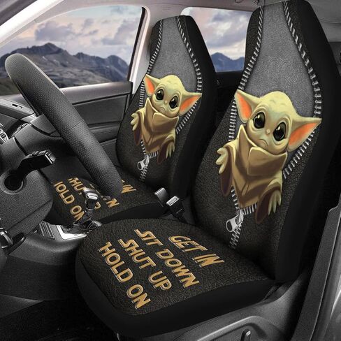 شخصية كرتونية لطيفة 2 أغطية مقاعد السيارة الأمامية لسيارة شاحنة سيدان سيارات الدفع الرباعي، أغطية مقاعد السيارات المتينة، أغطية مقاعد دلو قابلة للتنفس، ملحقات داخلية واقية in Kuwait