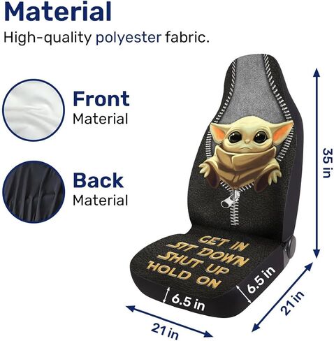 شخصية كرتونية لطيفة 2 أغطية مقاعد السيارة الأمامية لسيارة شاحنة سيدان سيارات الدفع الرباعي، أغطية مقاعد السيارات المتينة، أغطية مقاعد دلو قابلة للتنفس، ملحقات داخلية واقية in Kuwait