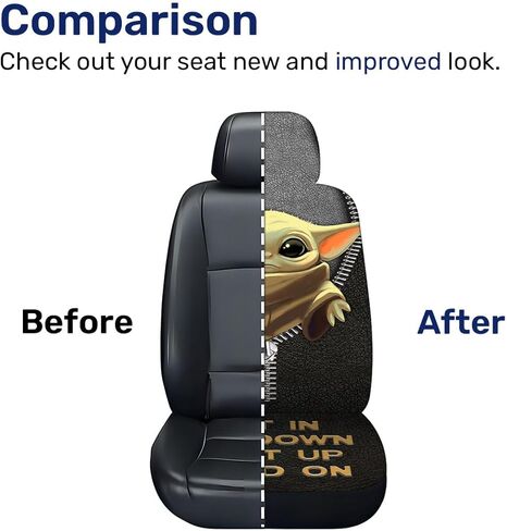 شخصية كرتونية لطيفة 2 أغطية مقاعد السيارة الأمامية لسيارة شاحنة سيدان سيارات الدفع الرباعي، أغطية مقاعد السيارات المتينة، أغطية مقاعد دلو قابلة للتنفس، ملحقات داخلية واقية in Kuwait