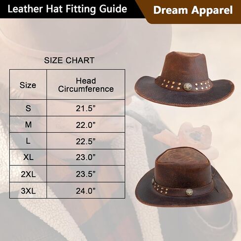 Leather Cowboy Hat for Men Women Western Australian Outback Hat with Shapeable Wide Brim, Aussie Style Leather Hat in Saudi Arabia