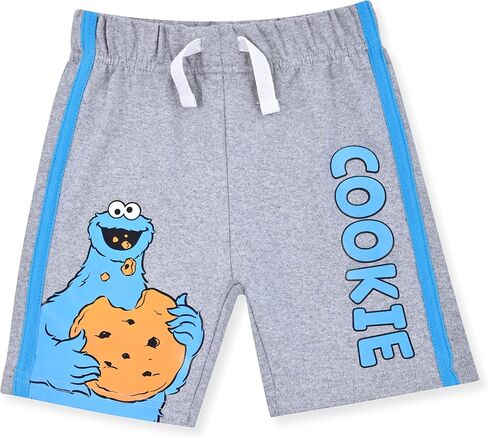 Sesame Street Cookie Monster Boys عبوة من قطعتين شورت للرضع والأطفال الصغار - أزرق/رمادي in Saudi Arabia